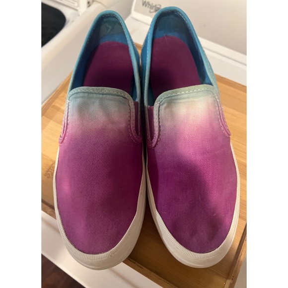 Women’s Sperry Topsider Canvas Seaside Dip Dye Purple Blue Size 8M - Picture 1 of 5
